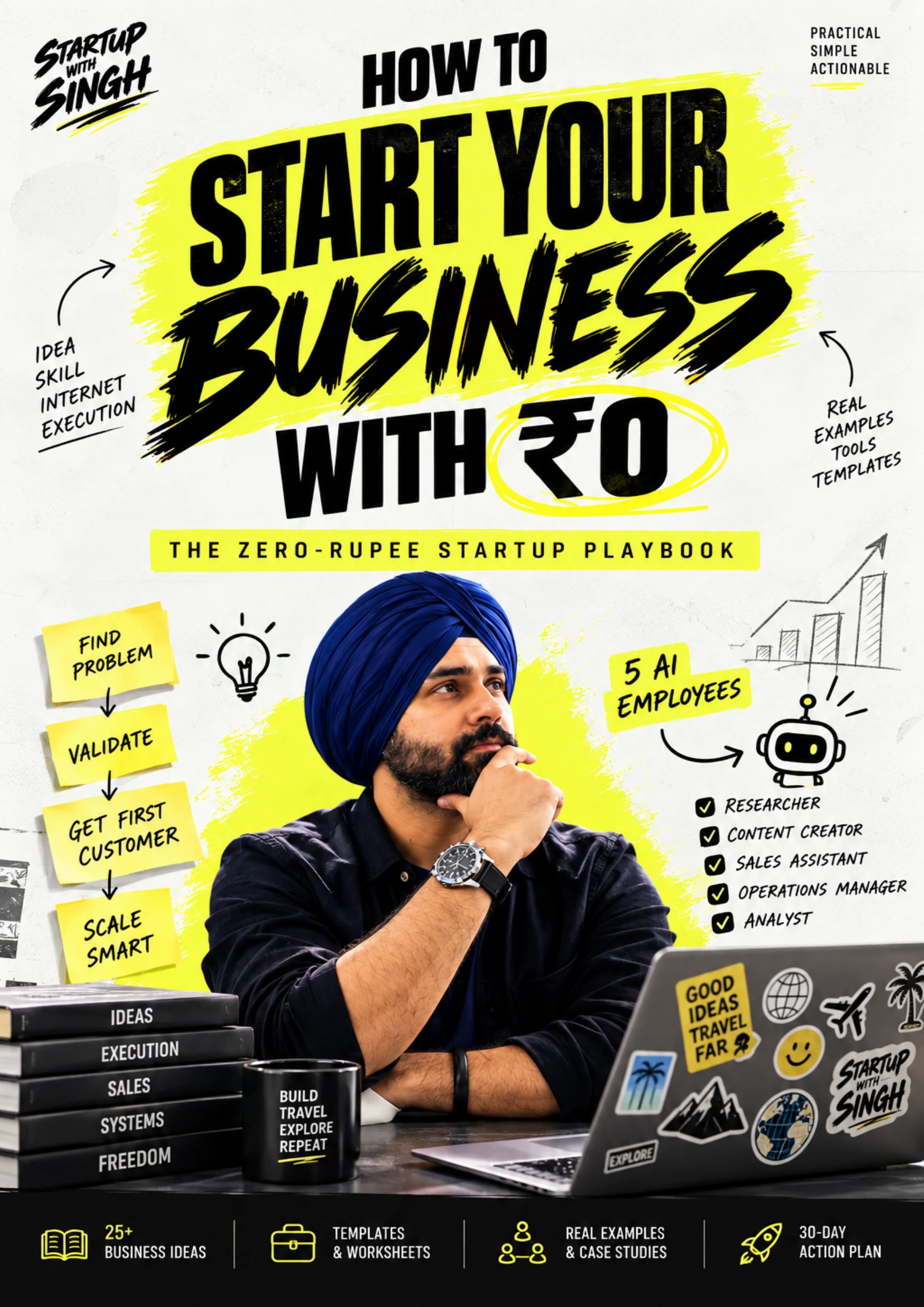 How to Start Your Business with ₹0 - The Zero-Rupee Startup Playbook by Ramandeep Singh